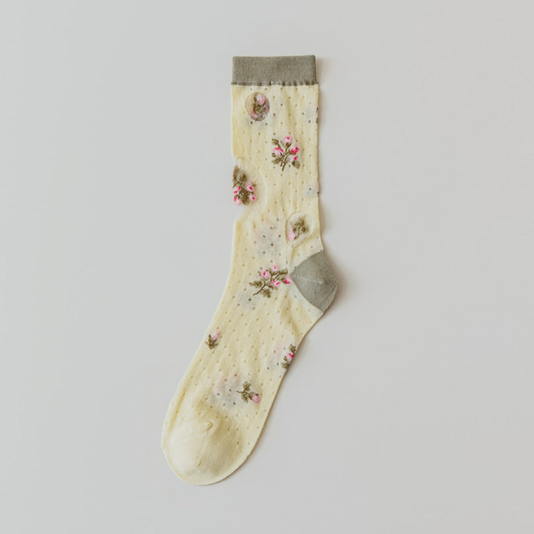 Rufia - Vintage Floral Pattern Mid-Calf Socks
