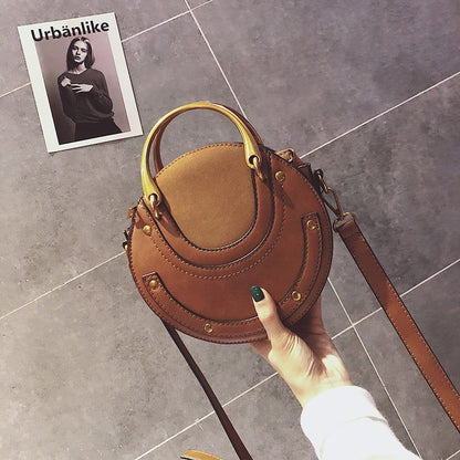 One Shoulder Crossbody Frosted Round Bag