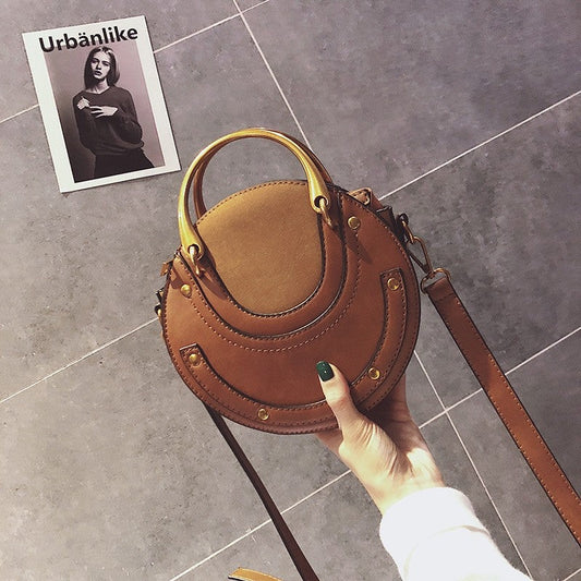 One Shoulder Crossbody Frosted Round Bag