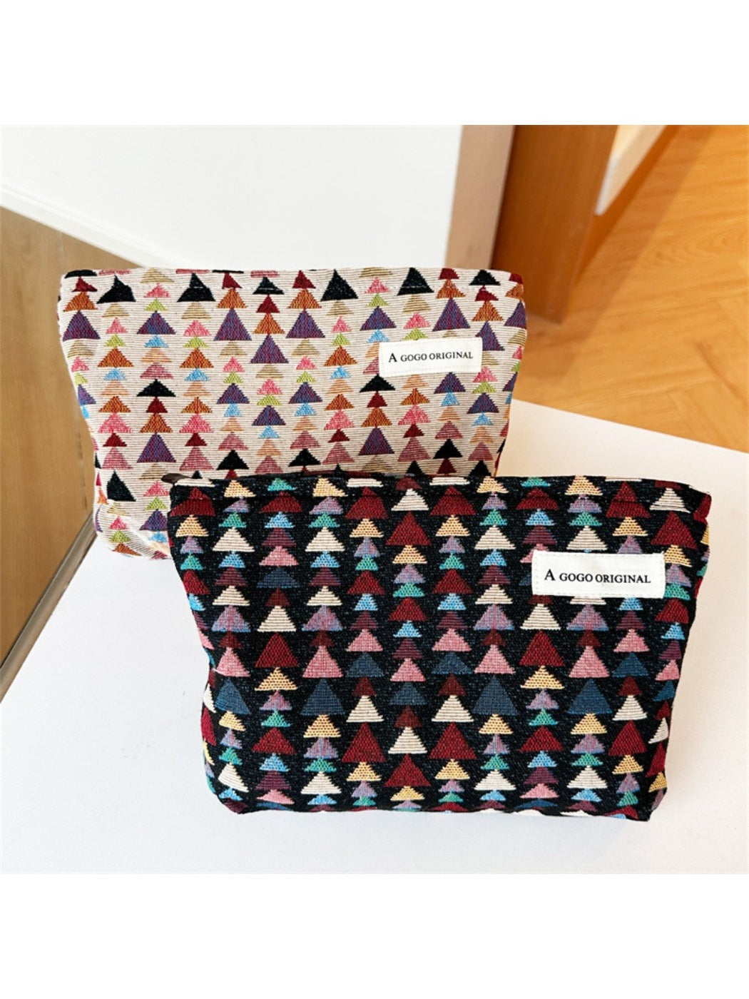 Cosbai - Fun Pine-Print Zipper Pouch - Playful &amp; Chic