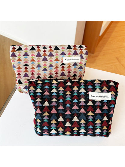 Cosbai - Fun Pine-Print Zipper Pouch - Playful &amp; Chic