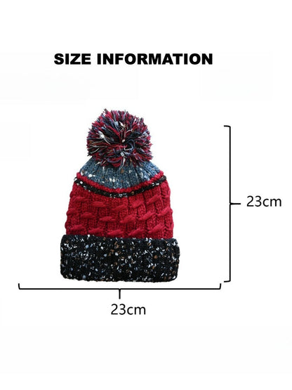Haila - Speckled Knitted Beanie with Pompom