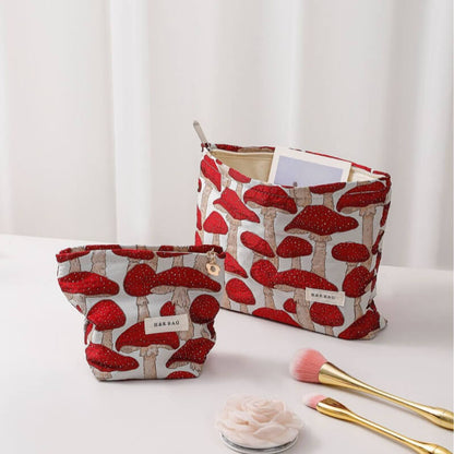 Vintage Mushroom Aesthetic Toiletry Bag