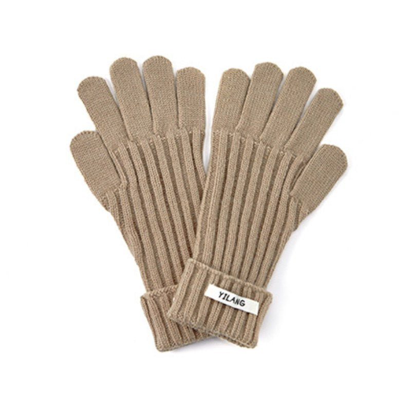 Simple Solid Color Knit Touchable Gloves
