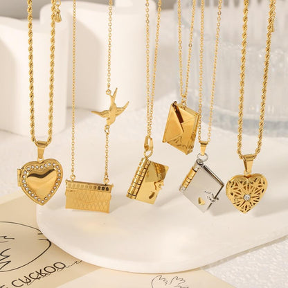 Simple Zircon Pendant Chain Necklace