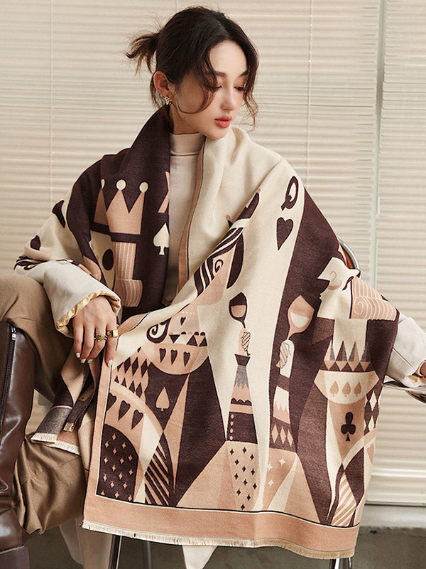 Winter Keep Warm Tasseled Imitated Cashmere Shawl&Scarf