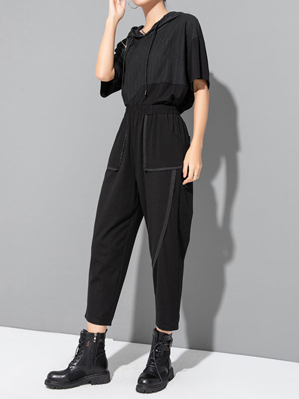 Harem Pants Ninth Pants Solid Color Split-Joint Casual Pants Bottoms Ninth Pants