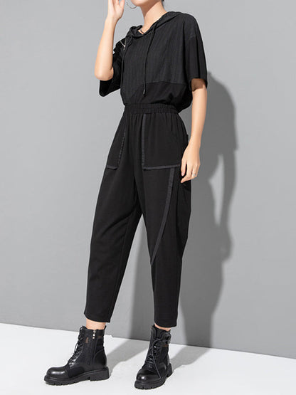 Harem Pants Ninth Pants Solid Color Split-Joint Casual Pants Bottoms Ninth Pants