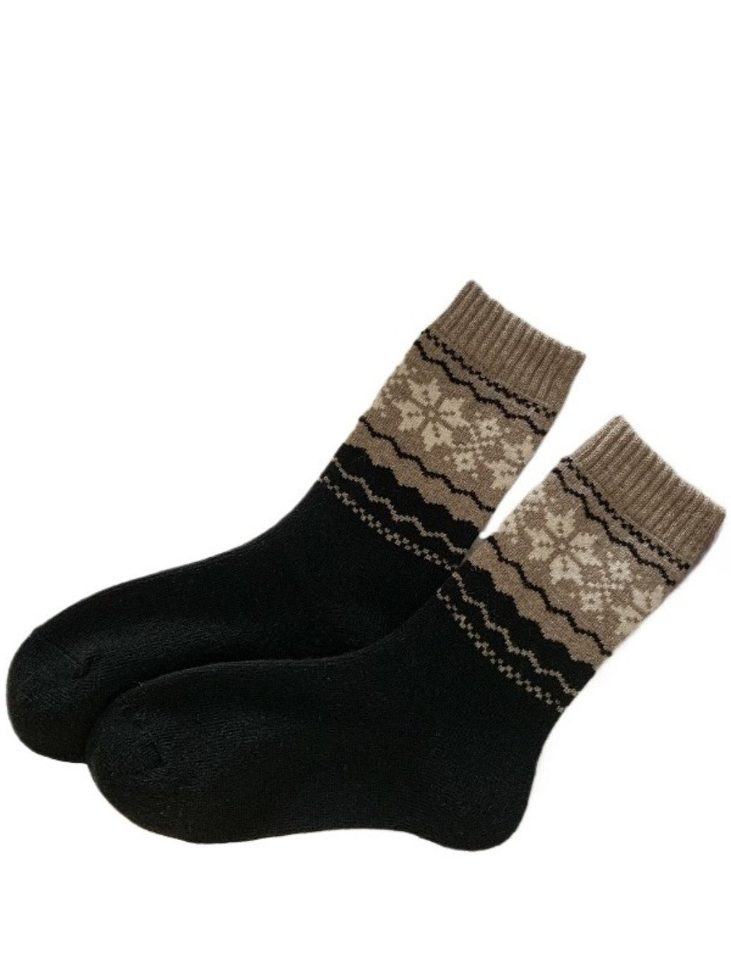 Rufia - Thickened Snowflake Patterned Mid-calf Socks – 4 Colors