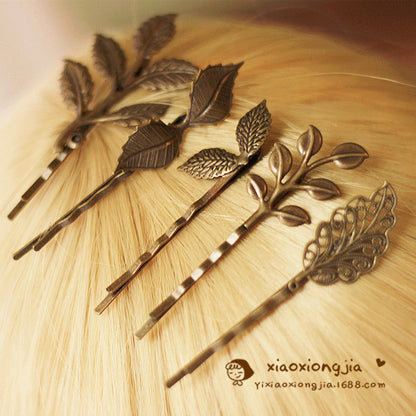 Vintage Leaf Hair Clips Retro Forest Style Hair Accessories
