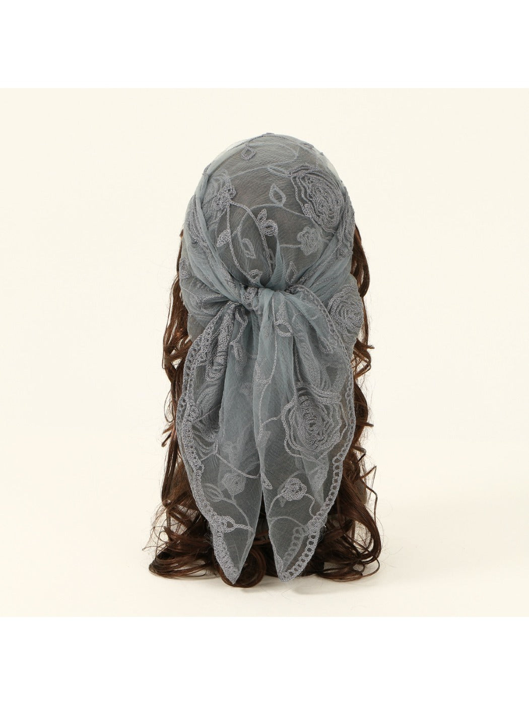 Scarvii - 31.5'' Elegant Rose Embroidered Square Scarf