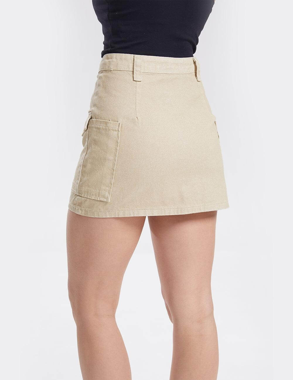 Pocket Solid Color Mini Skirts