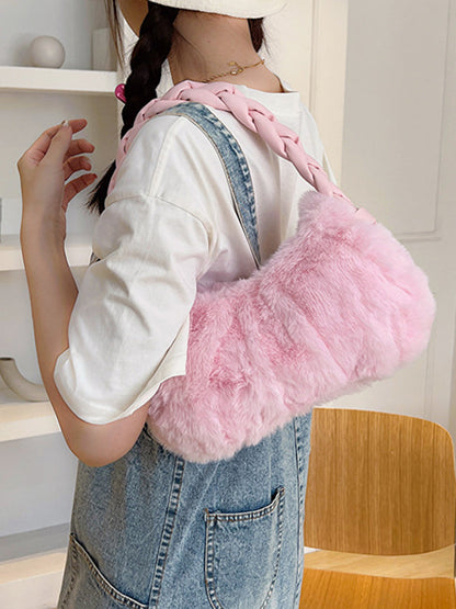 Pleated Split-Joint Woven Bags Handbags