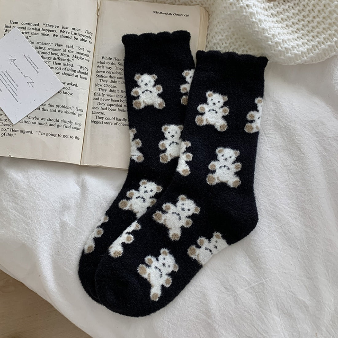 Rufia - Bear Coral Fleece Thickened Winter Socks
