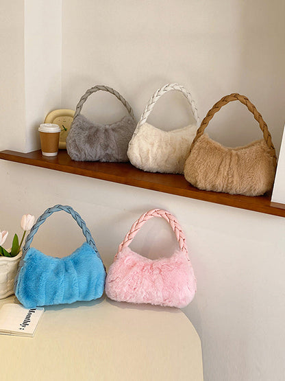 Pleated Split-Joint Woven Bags Handbags