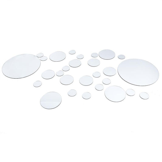 26/24Pcs 3D Mirror Wall Sticker Round Mirror Diy Tv Background Room Stickers Wall Decor Bedroom Bathroom Home Decoration Mirror
