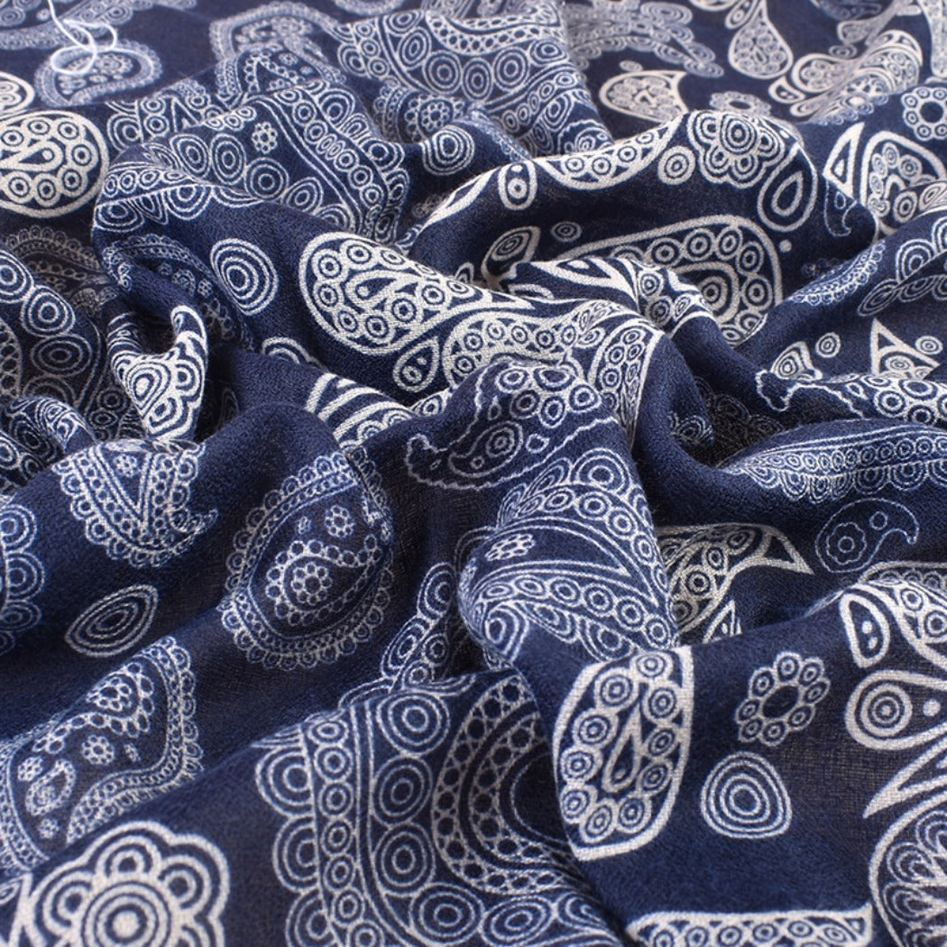 Scarvii - Classic Vintage Paisley Square Scarf - 35inch
