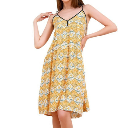Yojams - Golden Pomegranate Print Sleep Dress Loungewear