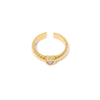 Love Zircon Simple Adjustable Rings