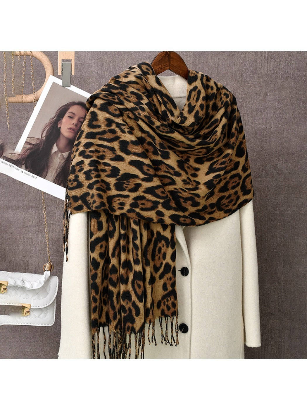 Sscarvii - Leopard Print Winter Neck Scarf