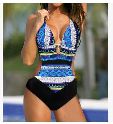 Bohemian Floral Beach Sexy One Piece Swimsuit Bikini