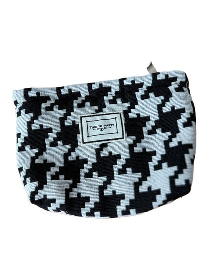 Cosbai - Vintage Plaid Cosmetic Pouch &amp; Coin Purse