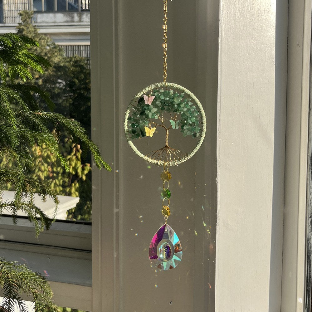Tree Colorful Stone Crystal Home Hangings
