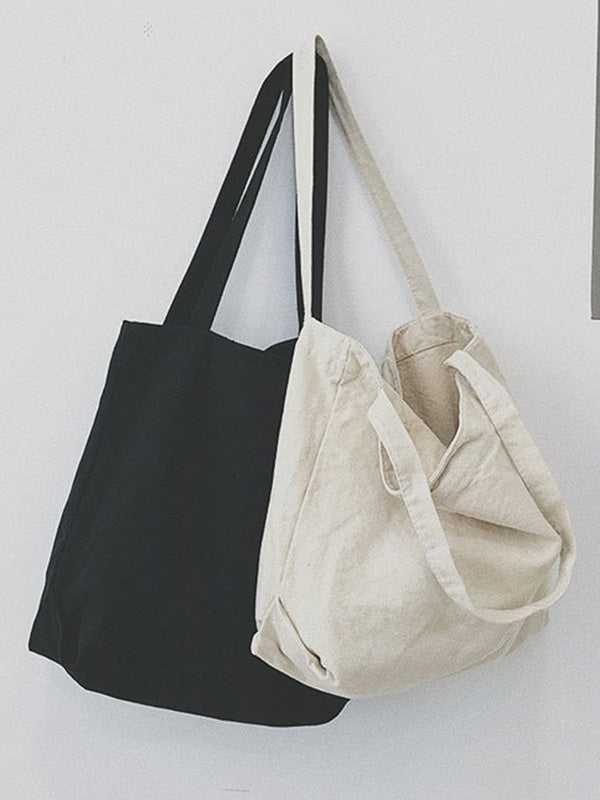 Simple Solid Color Canvas Bag