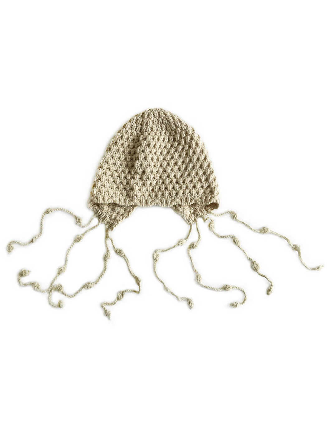 Haila - Women's Boho Knitted Beanie with Fringe and Pompom
