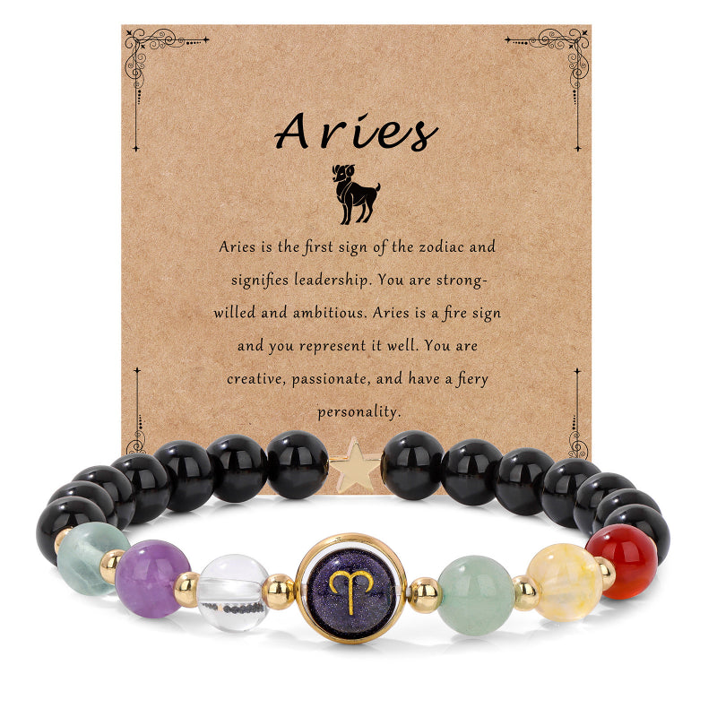 Vintage 12 Constellations Stone Beaded Bracelets