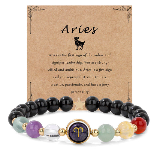 Vintage 12 Constellations Stone Beaded Bracelets