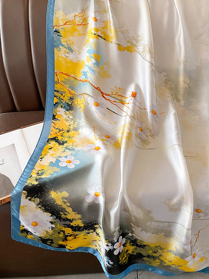 Flower Print Keep Warm Tie-Dyed Scarf
