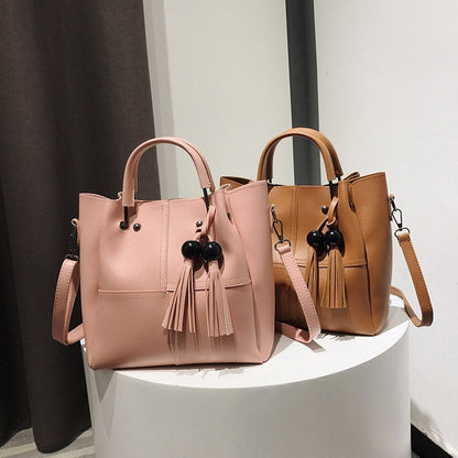 Three-Piece Bag With Tassels