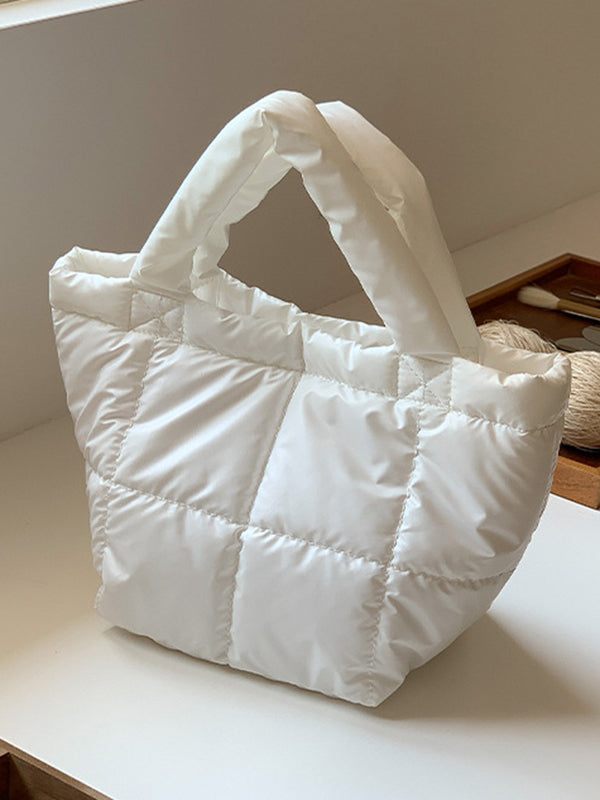 Solid Color Split-Joint C Handbags Tote Bags