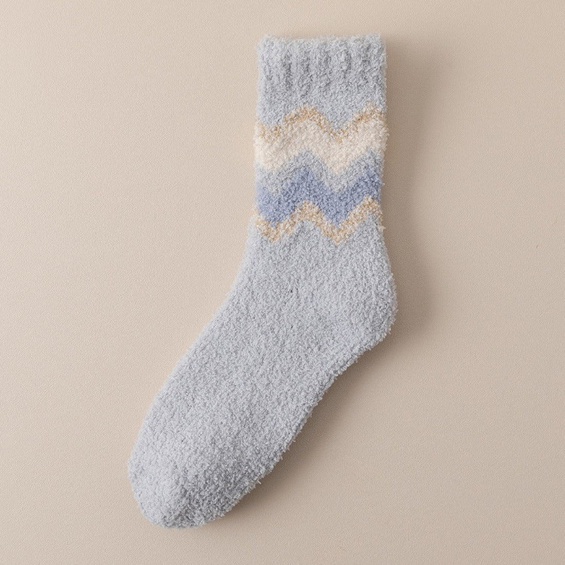 Rufia - Wavy Pattern Coral Fleece Socks