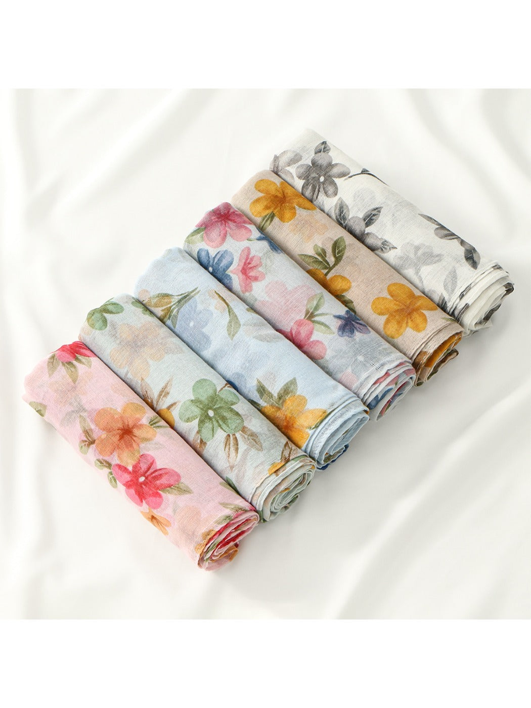 Scarvii - Floral Voile Print Scarf Shawl Beach Wrap