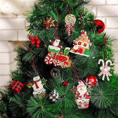24 Wooden Christmas Ornaments