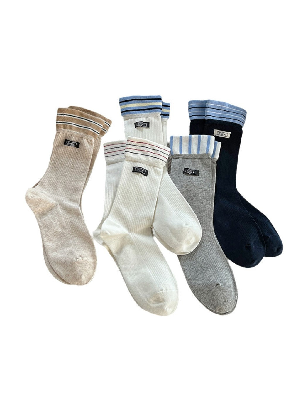 Rufia - Preppy Stripe Crew Socks - Sporty &amp; Chic