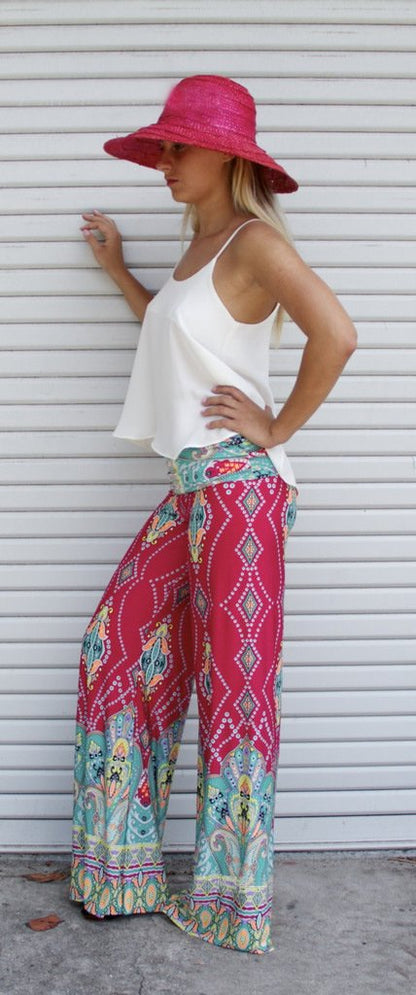 Women'S Printed Trousers Straight Pants Factory Direct Sales
