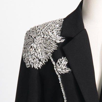 Long Sleeve Lapel Beaded Casual Loose Blazer Outerwear