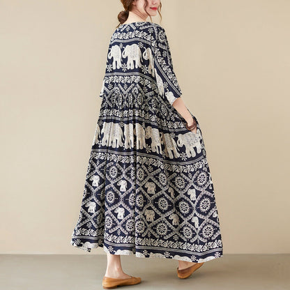 Troposa - Plus Size Boho Dress with Pockets