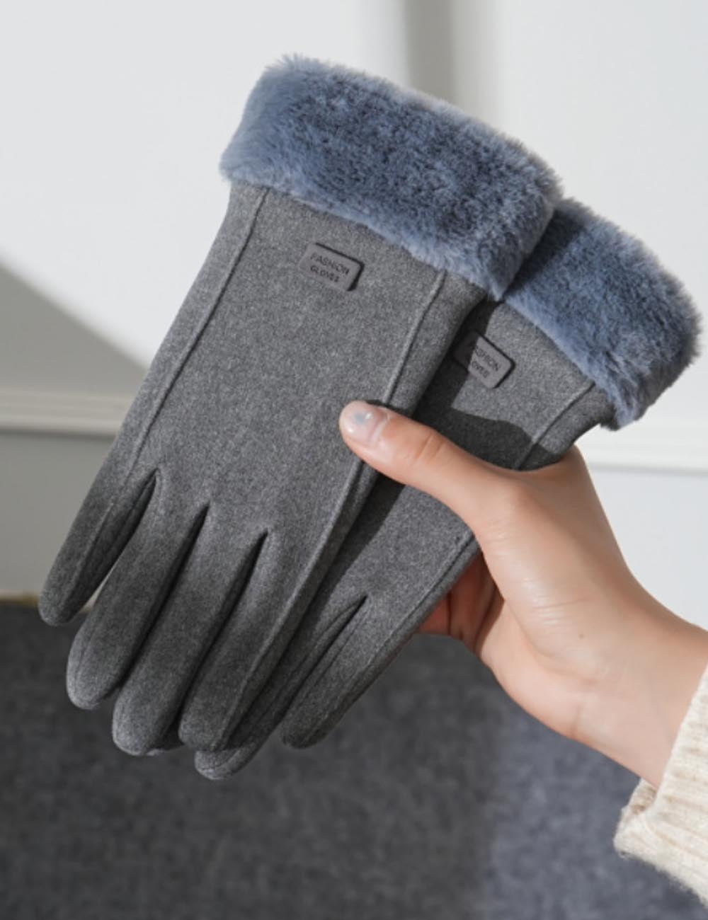 Winter Soft Windproof Thick Fleece Thermal Gloves