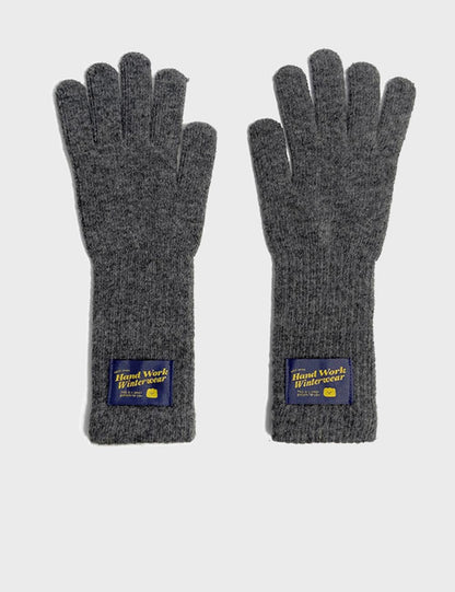 Simple Solid Color Warm Knit Wool Gloves