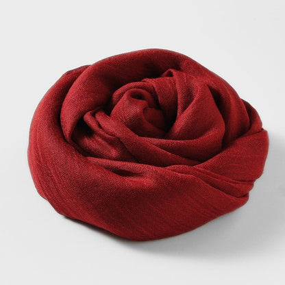 Solid Color Cotton And Linen Beach Long Scarf