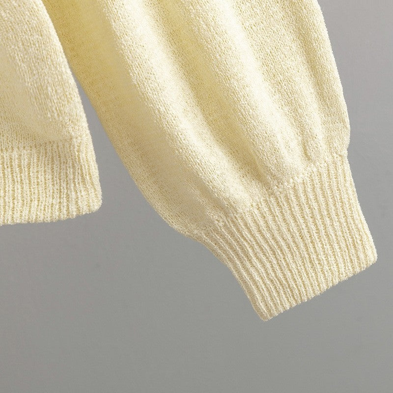 Round Neck Solid Color Loose Pullover Sweater
