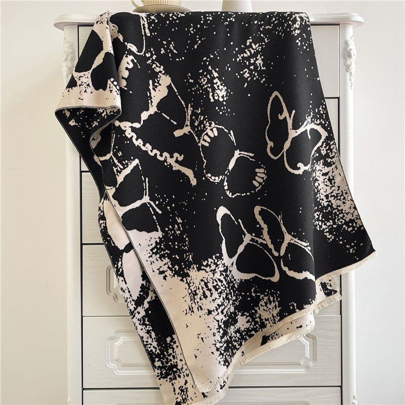 Jacquard Fringed Cashmere-Like Scarf