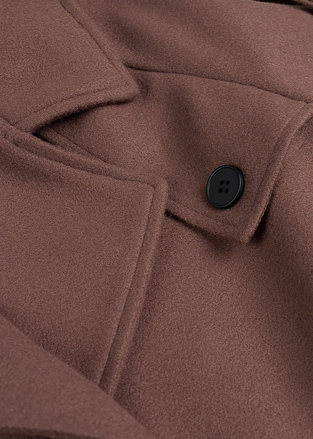 Cropped Wool Blend Belted Trench Jacket