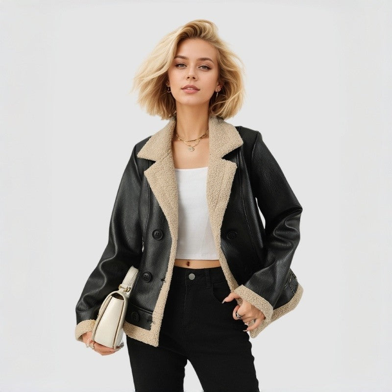 Fur Collar Shearling Jacket