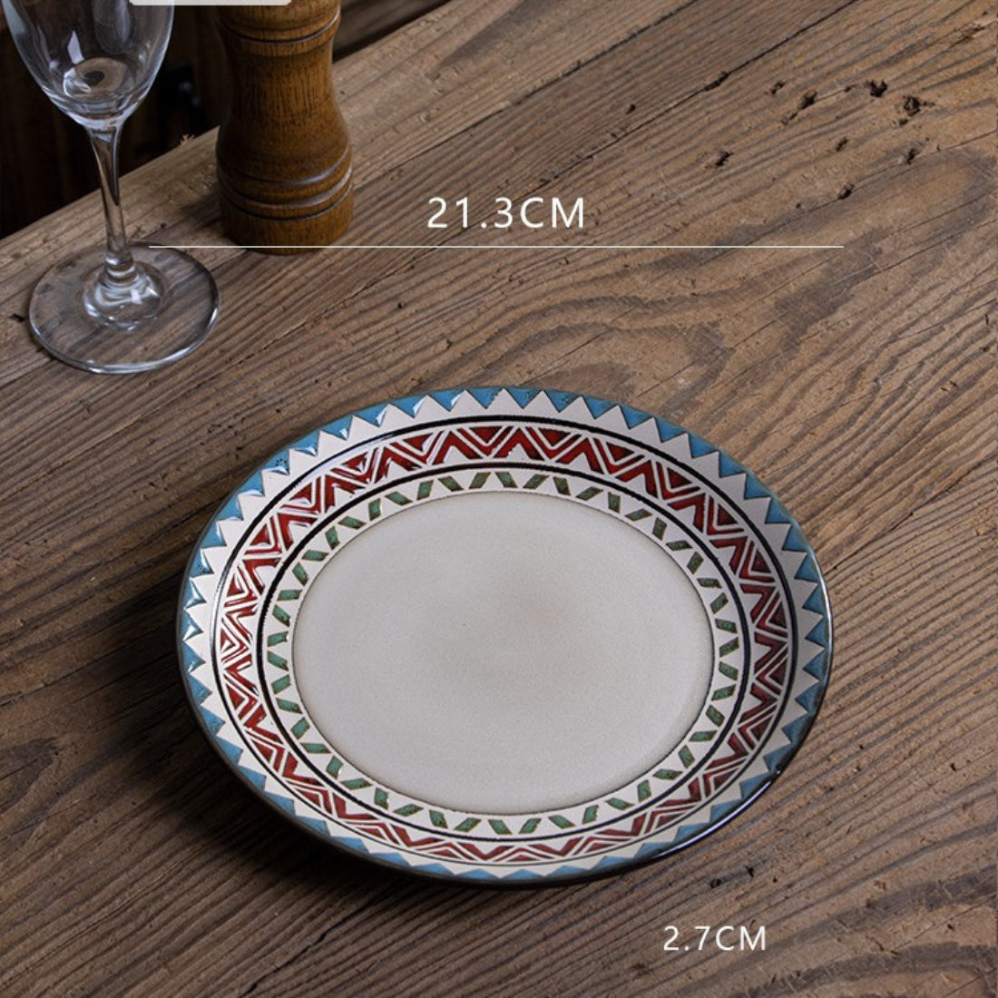 Ciro - Bohemian Style Ceramic Dinner Plate – 8 Inch