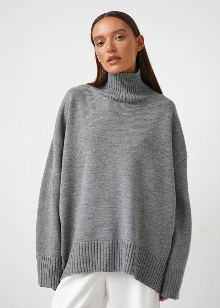 Loose Fit Cotton Knit Turtleneck Sweater